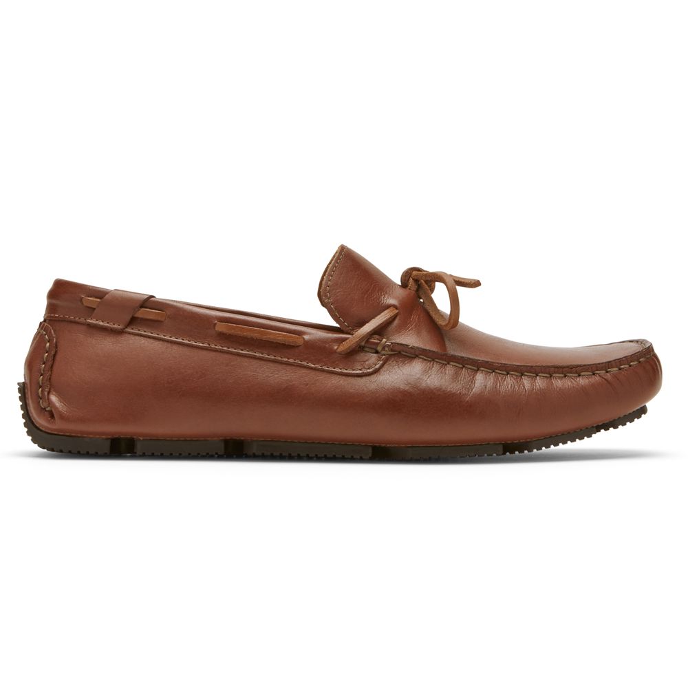 Rockport Canada Rhyder Tie Slip-Ons - Mens Loafers Brown (LYS276913)